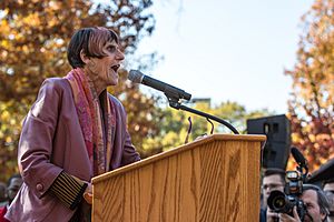 Congresswoman Rosa DeLauro speaking at the People's Rally, Washington DC (30950076761)