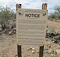 Cultural Resources Sign Ironwood Forest National Monument Silver Bell Cemetery Arizona 2014