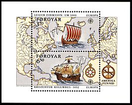 Faroe stamps 225-226 Discovery of America