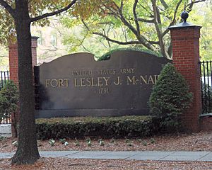 Fort Lesley J McNair - front sign - Washington DC