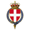 Gartered arms of Umberto I, King of Italy