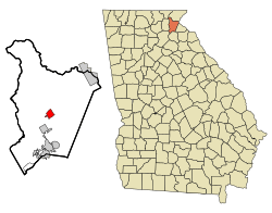 Location in Habersham County and the state of Georgia