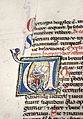 Illuminated letter U between 1210 and 1230 .