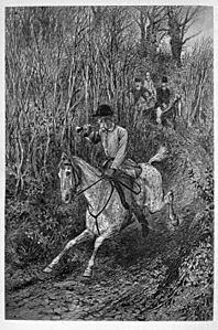 Illust by Edgar Giberne for Riding Recollections by George John Whyte-Melville-Half a dozen shrill blasts in quick succession
