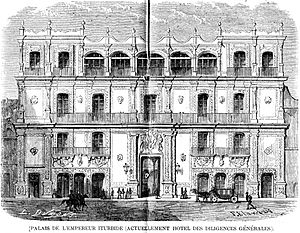 L'Illustration 1862 gravure Palais de l'Empereur Iturbide