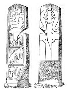 Line drawing of Maiden Stone, trimmed (cropped)