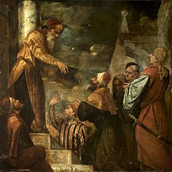 Lycurgus Giving Law to the People, Jacopo Palma or Bonifazio de' Pitati
