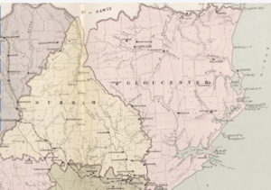 Map of Gloucester County NSW (Australia)