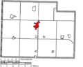 Map of Paulding County Ohio Highlighting Paulding Village