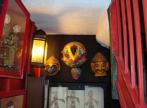 Masks at Pollock's Toy Museum 2009