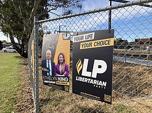Mulgrave by-election Libertarian Party poster, November 2023 2