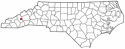 Location of West Canton, North Carolina