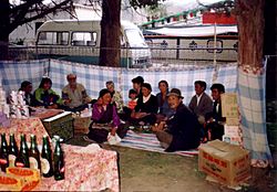 Partying at Sho Dun Festival, Norbulingka