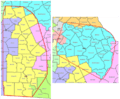 Polygons of Georgia Districts 8 and 10