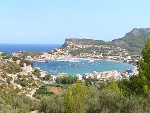 Port de Sóller viewed from hills to the south
