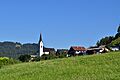 Reith bei Seefeld mit der Pfarrkirche hl Nikolaus von Südosten gesehen