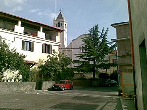 The main street and the church of Perdasdefogu