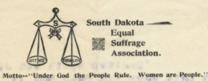 South Dakota Equal Suffrage Association letterhead