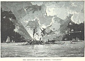 USS Congress explodes