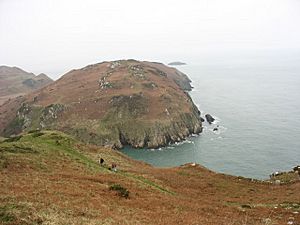 Walkers on the coastal path above Hell's Mouth - geograph.org.uk - 1115215