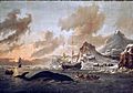 Walvisvangst bij de kust van Spitsbergen - Dutch whalers near Spitsbergen (Abraham Storck, 1690)