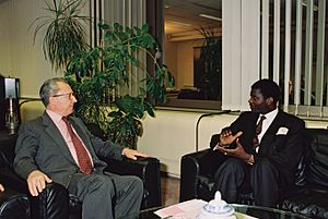 Youssouf Ouedraogo and Jacques Delors