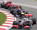 2010 Canadian GP opening lap (cropped)