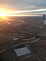 2014-12-19 16 18 46 View of the lower Elizabeth River, New Jersey Turnpike (Interstate 95) Exit 13 and Union Freeway (Interstate 278) in Elizabeth, New Jersey from a plane heading for Newark Airport