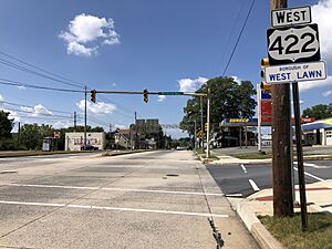 2022-08-24 12 07 10 View west along U.S. Route 422 (Penn Avenue) at Morwood Avenue in Spring Township, Berks County, Pennsylvania