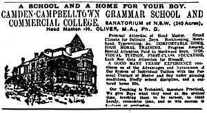 Ad for Studley Park School 1908
