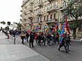 Azerbaijani people celebrating victory in Karabakh. Sheikh Shamil street