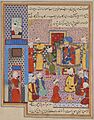 Banquet at King Ghiyath al-Din’s Palace, folio from a manuscript of Nigaristan, Iran, probably Shiraz, dated 1573-74