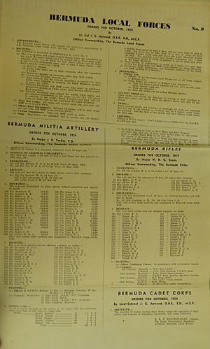 Bermuda Local Forces Orders No 9 for October, 1954