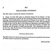 Bill for the Amendment of the Article (1) 2 of the Constitution of Malaysia, p 2