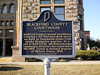 Historic marker in front of courthouse