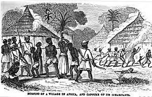 Burning of a Village in Africa, and Capture of its Inhabitants (p.12, February 1859, XVI) - Copy
