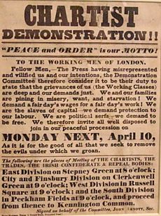 Chartist Demonstration Kennington Common Flyer 1848