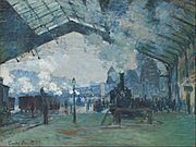 Claude Monet - Arrival of the Normandy Train, Gare Saint-Lazare - Google Art Project