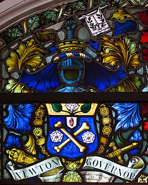 Coleraine Town Hall Memorial Window Irish Society Detail Coat of Arms of Governor Sir Alfred James Newton 2014 09 13