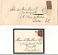 De Havilland address envelopes 1872 & 1873