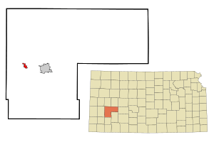 Location within Finney County and Kansas