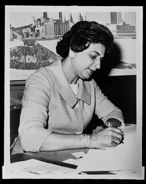 Fred Palumbo - Constance B. Motley signing papers as the newly elected Manhattan Borough President - Original