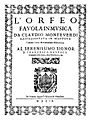 Frontispiece of L'Orfeo