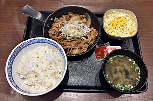 Grilled beef set meal of Yoshinoya