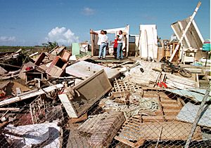 Home destroyed by Hurricane Georges in Puerto Rico