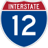 Interstate 12 marker