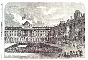 Inspection of the Civil Service Volunteers at Somerset House by the Prince of Wales