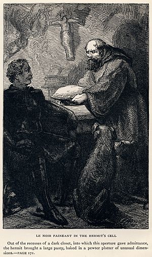 J. Cooper, Sr. - Sir Walter Scott - Le Noir Faineant in the Hermit's Cell - Ivanhoe