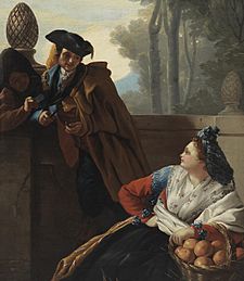 José del Castillo-La naranjera y un majo junto a la Fuente del Abanico-1779