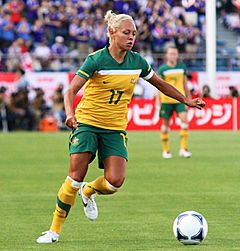 Kyah Simon playing against Japan WNT in 2012